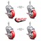 Service Caster 4 Inch Red Polyurethane Swivel 3/8 Inch Threaded Stem Caster Set with Brake SCC-TS20S414-PPUB-RED-TLB-381615-4 - alternate 4